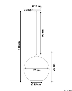 Beliani Riippuvalaisin Lasi Kupari Sessera New