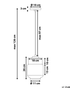 Beliani Riippuvalaisin Lasi Musta Jurua Clearance
