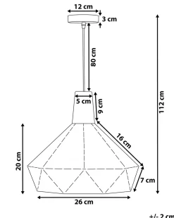 Beliani Riippuvalaisin Metalli Musta Somme Online