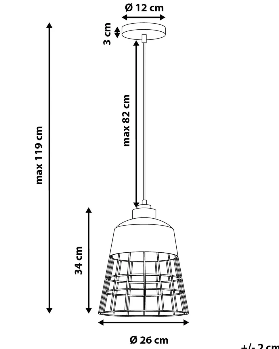 Beliani Riippuvalaisin Metalli Musta/Kupari Monte Best Sale