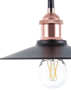 Beliani Riippuvalaisin Metalli Pieni Musta/Kupari Swift Best Sale
