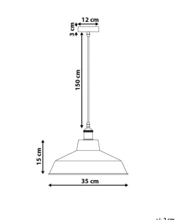 Beliani Riippuvalaisin Metalli Valkoinen Pechora Flash Sale