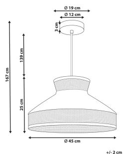 Beliani Riippuvalaisin Rottinki Sinapinkeltainen/Luonnonvari Batali Best