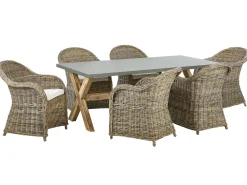 Beliani Rottinkinen 6-Istuttava Puutarhakalustesetti Susua/Olbia Flash Sale