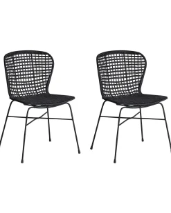 Beliani Rottinkituoli Musta 2 Kpl Elfros Best