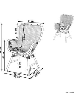 Beliani Rottinkituoli Tummanruskea Togo Clearance