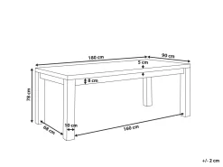 Beliani Ruokapoyta Akaasia Vaalea Puu 180 X 90 Cm Tesa Shop