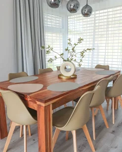 Beliani Ruokapoyta Akaasia Vaalea Puu 180 X 90 Cm Tesa Shop