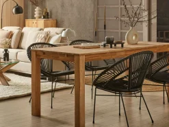 Beliani Ruokapoyta Akaasia Vaalea Puu 180 X 90 Cm Tesa Shop