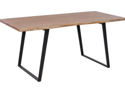 Beliani Ruokapoyta Akaasia Vaalea Puu/Musta 180 X 90 Cm Jaipur Hot