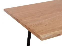 Beliani Ruokapoyta Akaasia Vaalea Puu/Musta 180 X 90 Cm Jaipur Hot