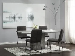 Beliani Ruokapoyta Harmaa 160 X 90 Cm Pasadena Online