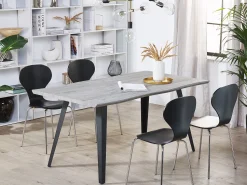 Beliani Ruokapoyta Harmaa/Musta 160 X 90 Cm Witney Discount