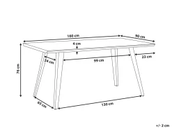 Beliani Ruokapoyta Harmaa/Musta 160 X 90 Cm Witney Discount