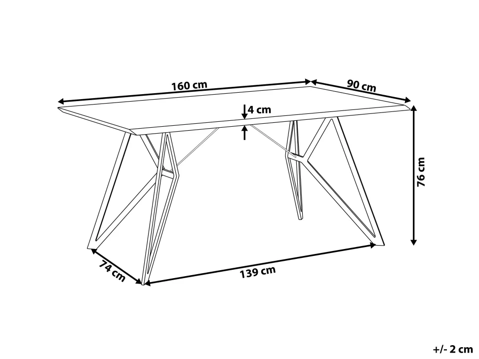 Beliani Ruokapoyta Harmaa/Musta 160 X 90 Cm Buscot Hot