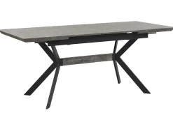 Beliani Ruokapoyta Jatkettava Harmaa/Musta 140/180 X 80 Cm Benson Store