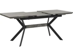 Beliani Ruokapoyta Jatkettava Harmaa/Musta 140/180 X 80 Cm Benson Store