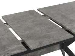 Beliani Ruokapoyta Jatkettava Harmaa/Musta 140/180 X 80 Cm Benson Store