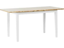 Beliani Ruokapoyta Jatkettava Kumipuu Vaalea Puu/Valkoinen 120/150 X 75 Cm Houston Discount