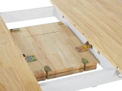 Beliani Ruokapoyta Jatkettava Kumipuu Vaalea Puu/Valkoinen 120/150 X 75 Cm Houston Discount