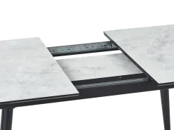 Beliani Ruokapoyta Jatkettava Marmorikuvio Valkoinen/Musta 120/150 X 80 Cm Eftalia Best Sale