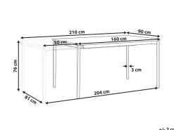 Beliani Ruokapoyta Jatkettava Musta 160/210 X 90 Cm Avis Cheap