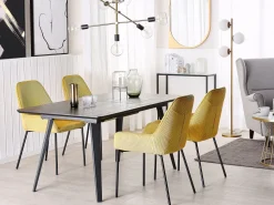 Beliani Ruokapoyta Jatkettava Musta 160/200 X 90 Cm Irvington New