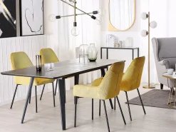 Beliani Ruokapoyta Jatkettava Musta 160/200 X 90 Cm Irvington New