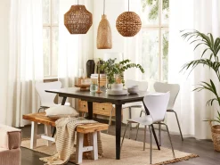 Beliani Ruokapoyta Jatkettava Musta 160/200 X 90 Cm Irvington New