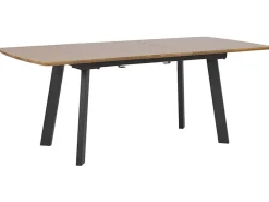 Beliani Ruokapoyta Jatkettava Tumma Puu/Musta 160/200 X 90 Cm Salvador Cheap