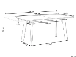 Beliani Ruokapoyta Jatkettava Tumma Puu/Musta 160/200 X 90 Cm Salvador Cheap