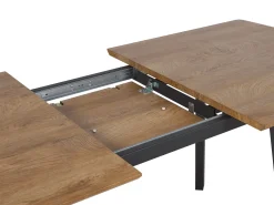 Beliani Ruokapoyta Jatkettava Tumma Puu/Musta 160/200 X 90 Cm Salvador Cheap