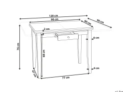 Beliani Ruokapoyta Jatkettava Vaalea Kumipuu 90/120 X 60 Cm Masela Online