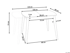 Beliani Ruokapoyta Jatkettava Vaalea Puu 100/130 X 80 Cm Toms New