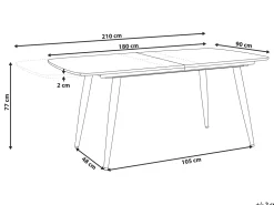 Beliani Ruokapoyta Jatkettava Vaalea Puu 180/210 X 90 Cm Haga Discount