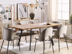 Beliani Ruokapoyta Jatkettava Vaalea Puu/Musta 140/180 X 90 Cm Harlow Best Sale