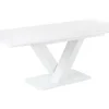 Beliani Ruokapoyta Jatkettava Valkoinen 160/200 X 90 Cm Saltum Outlet