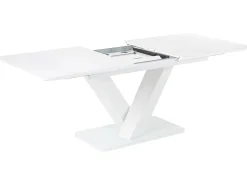 Beliani Ruokapoyta Jatkettava Valkoinen 160/200 X 90 Cm Saltum Outlet
