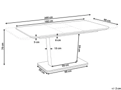 Beliani Ruokapoyta Jatkettava Valkoinen 160/200 X 90 Cm Sunds Best Sale