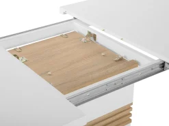 Beliani Ruokapoyta Jatkettava Valkoinen 160/200 X 90 Cm Santana Shop