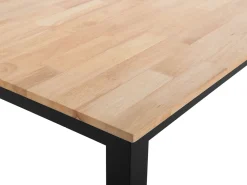 Beliani Ruokapoyta Kumipuu Vaalea Puu/Musta 150 X 90 Cm Georgia Flash Sale