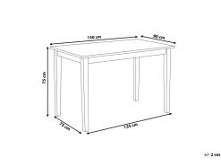 Beliani Ruokapoyta Kumipuu Vaalea Puu/Musta 150 X 90 Cm Georgia Flash Sale