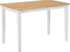 Beliani Ruokapoyta Kumipuu Vaalea Puu/Valkoinen 114 X 68 Cm Georgia Flash Sale