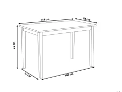 Beliani Ruokapoyta Kumipuu Vaalea Puu/Valkoinen 114 X 68 Cm Georgia Flash Sale