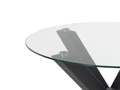 Beliani Ruokapoyta Lasitasolla Rauta Musta 100 Cm Otium Discount