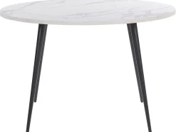 Beliani Ruokapoyta Marmorikuvio Valkoinen/Musta 120 Cm Odeon Sale