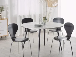 Beliani Ruokapoyta Marmorikuvio Valkoinen/Musta 120 Cm Odeon Sale