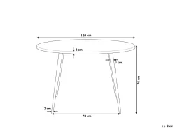 Beliani Ruokapoyta Marmorikuvio Valkoinen/Musta 120 Cm Odeon Sale