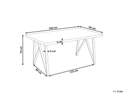 Beliani Ruokapoyta Marmorikuvio Valkoinen 160 X 90 Cm Grieger Clearance