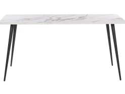 Beliani Ruokapoyta Marmorikuvio Valkoinen/Musta 160 X 80 Cm Santiago Fashion